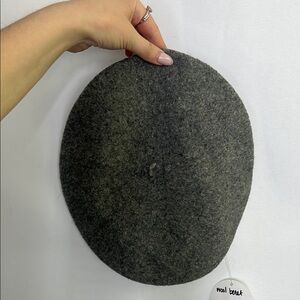 Gray Wool Beret wooly winter hat circle painters hat